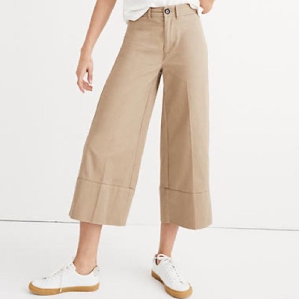 NWOT Madewell Langford Wide-Leg Crop Pants Light Latte 24
